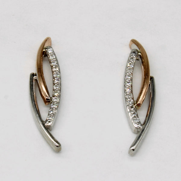 Two Toned Diamond Earrings | 0.06ctw |