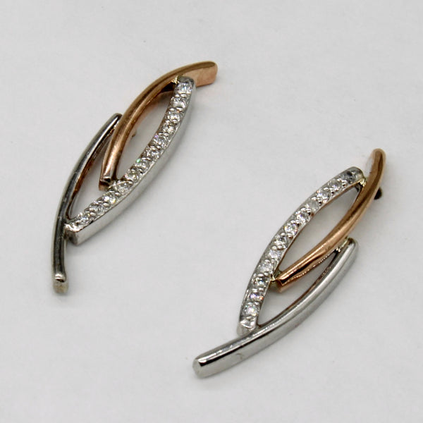 Two Toned Diamond Earrings | 0.06ctw |