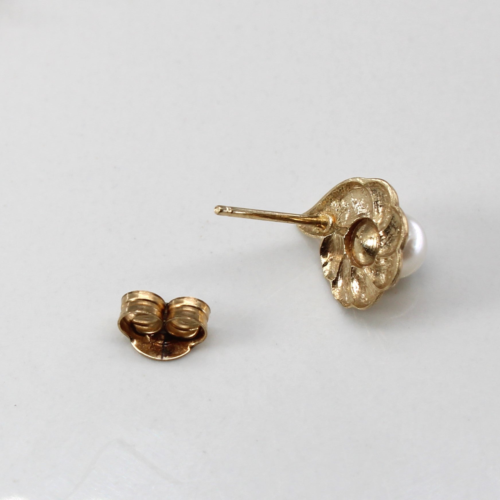 Pearl & Gold Stud Earrings