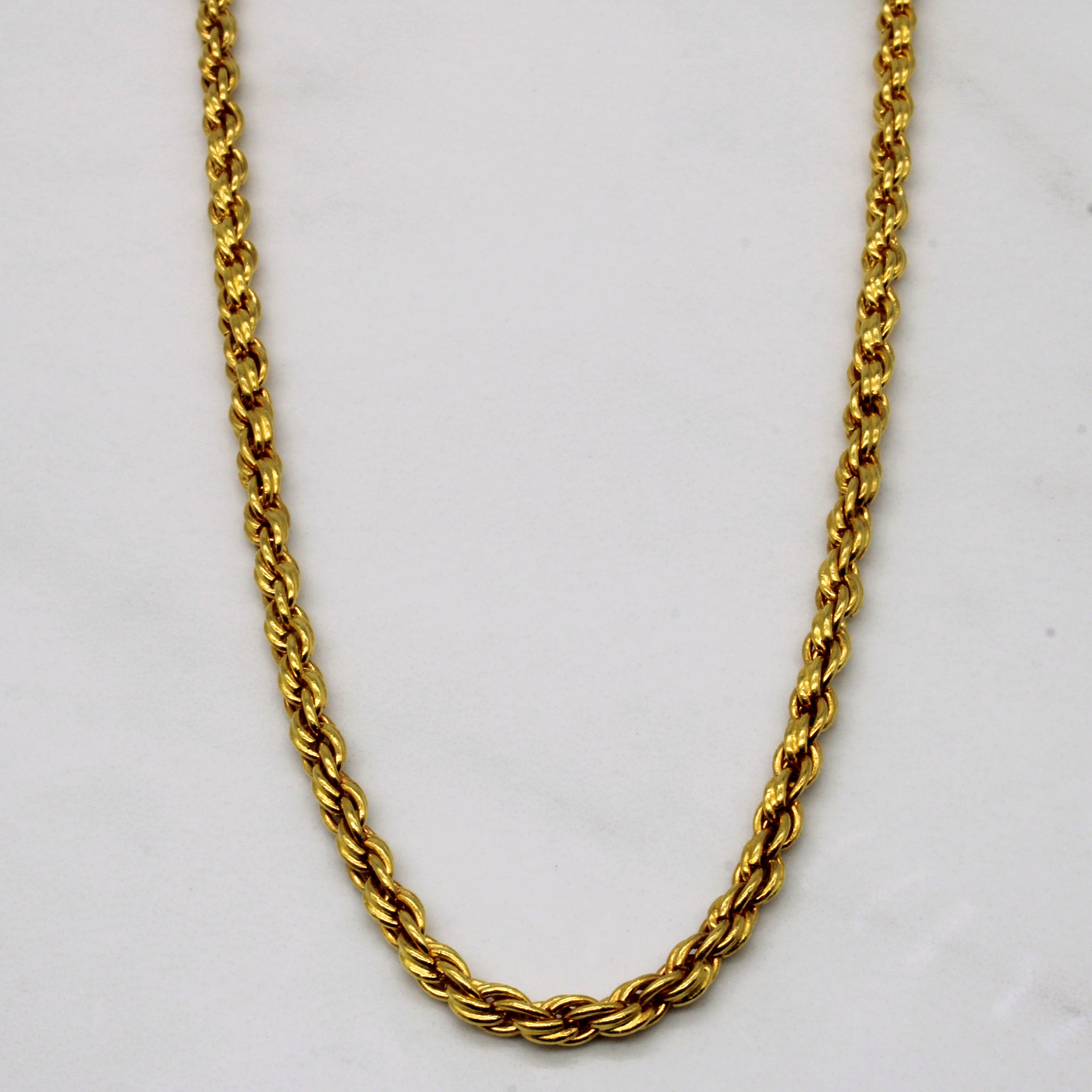 Chaîne corde en or jaune 23 carats | 19" | 
