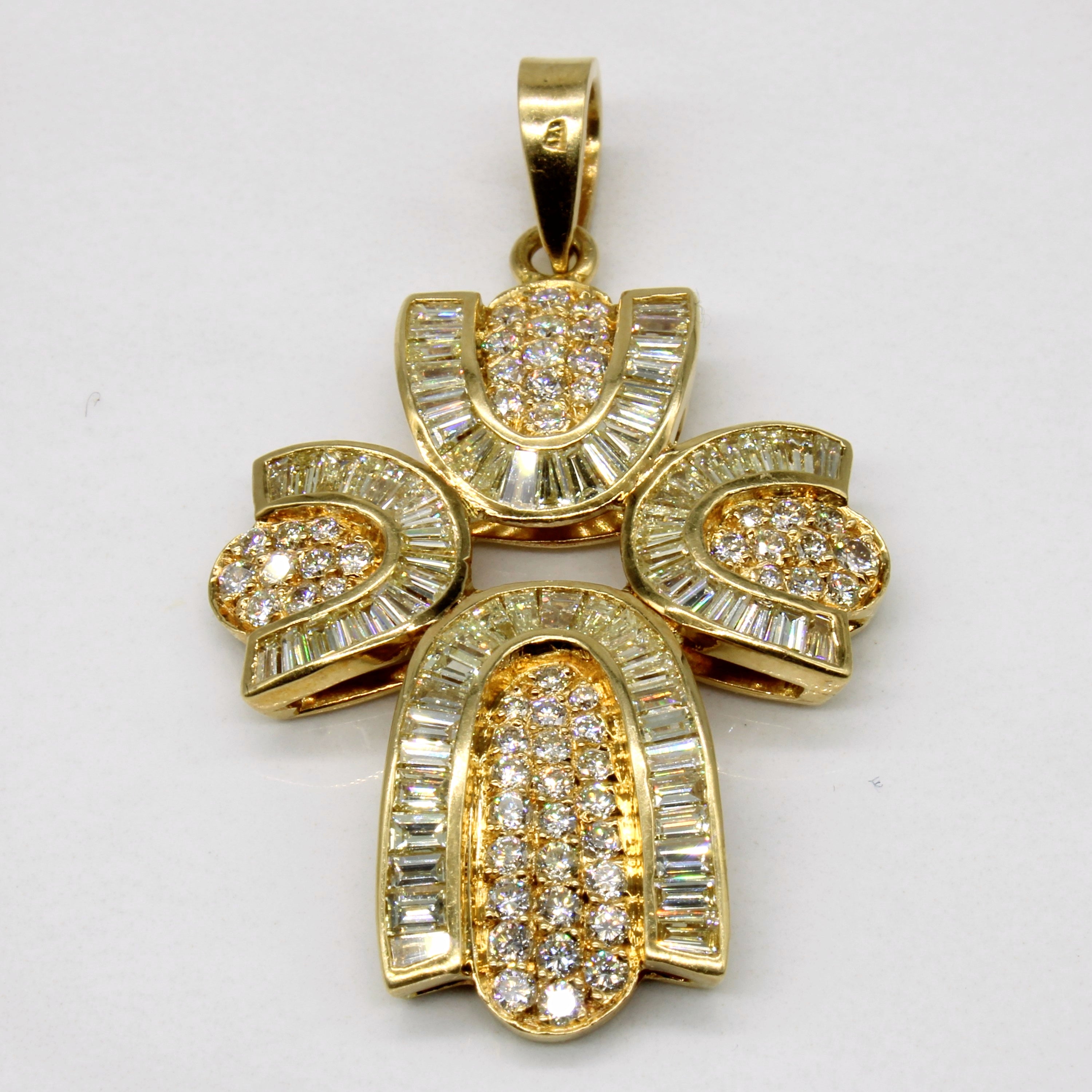 Channel Set Diamond Cross Pendant | 6.00ctw |