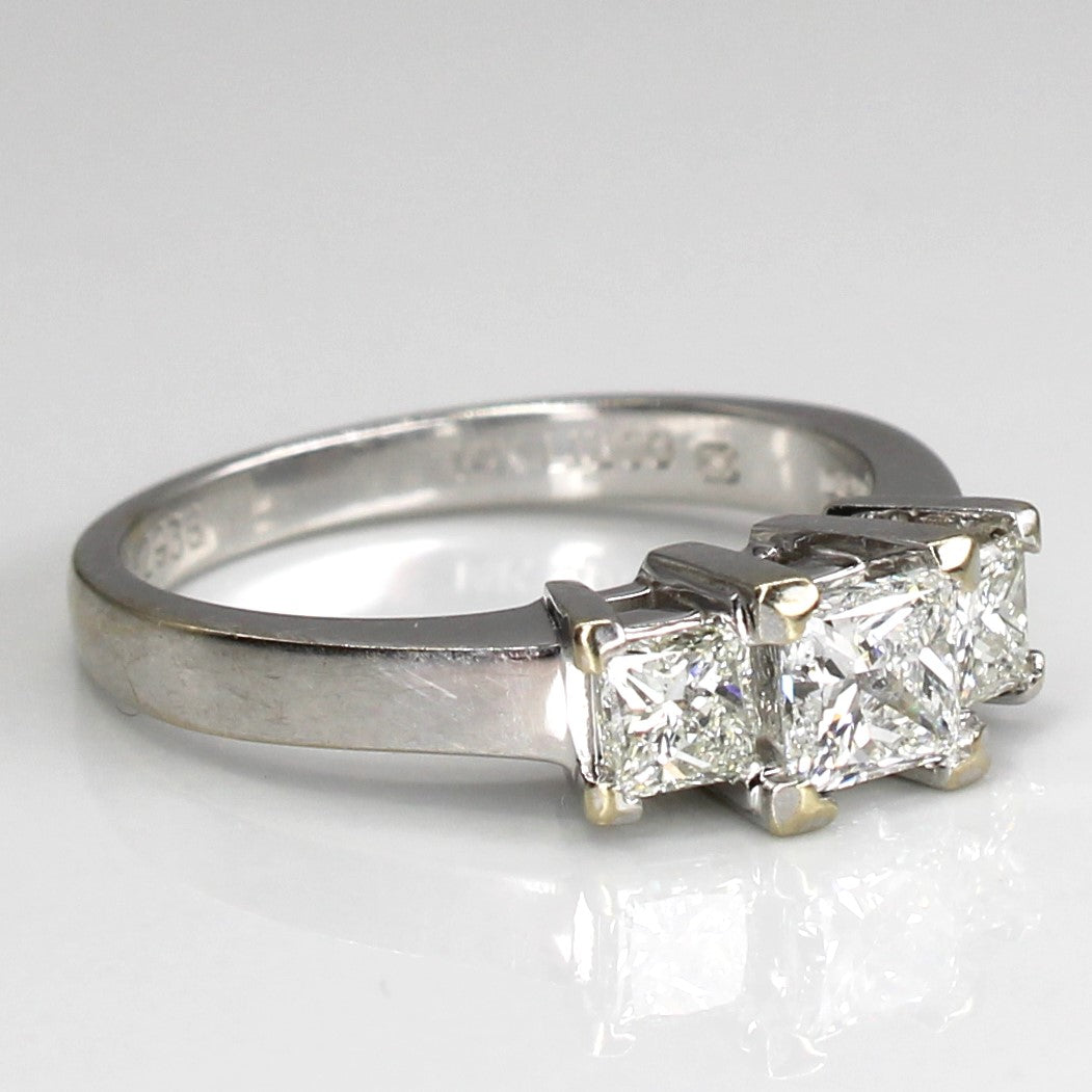 Bague Princesse à trois pierres en diamant canadien | 1,02 ct I1 G/H | Taille 7 | 