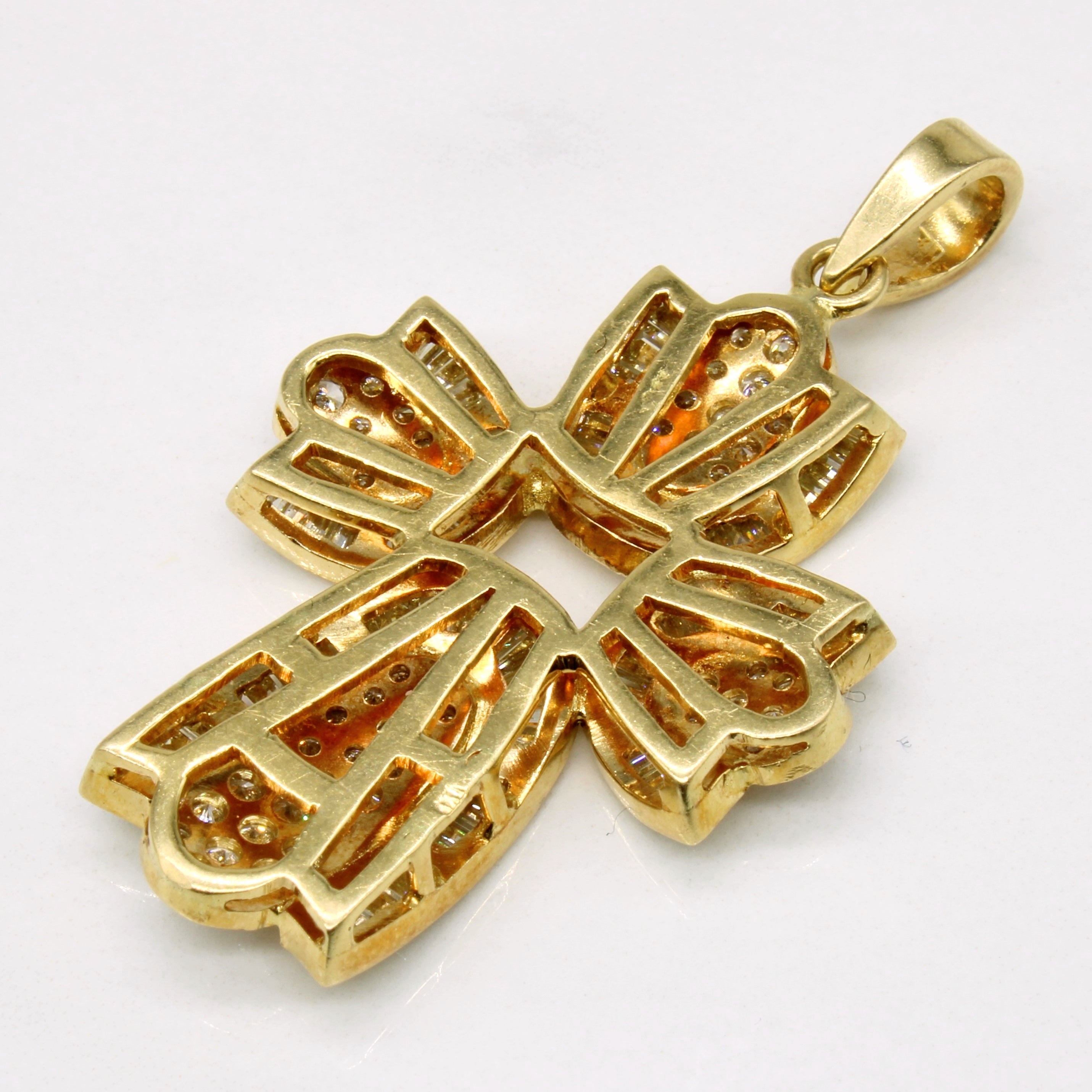 Channel Set Diamond Cross Pendant | 6.00ctw |