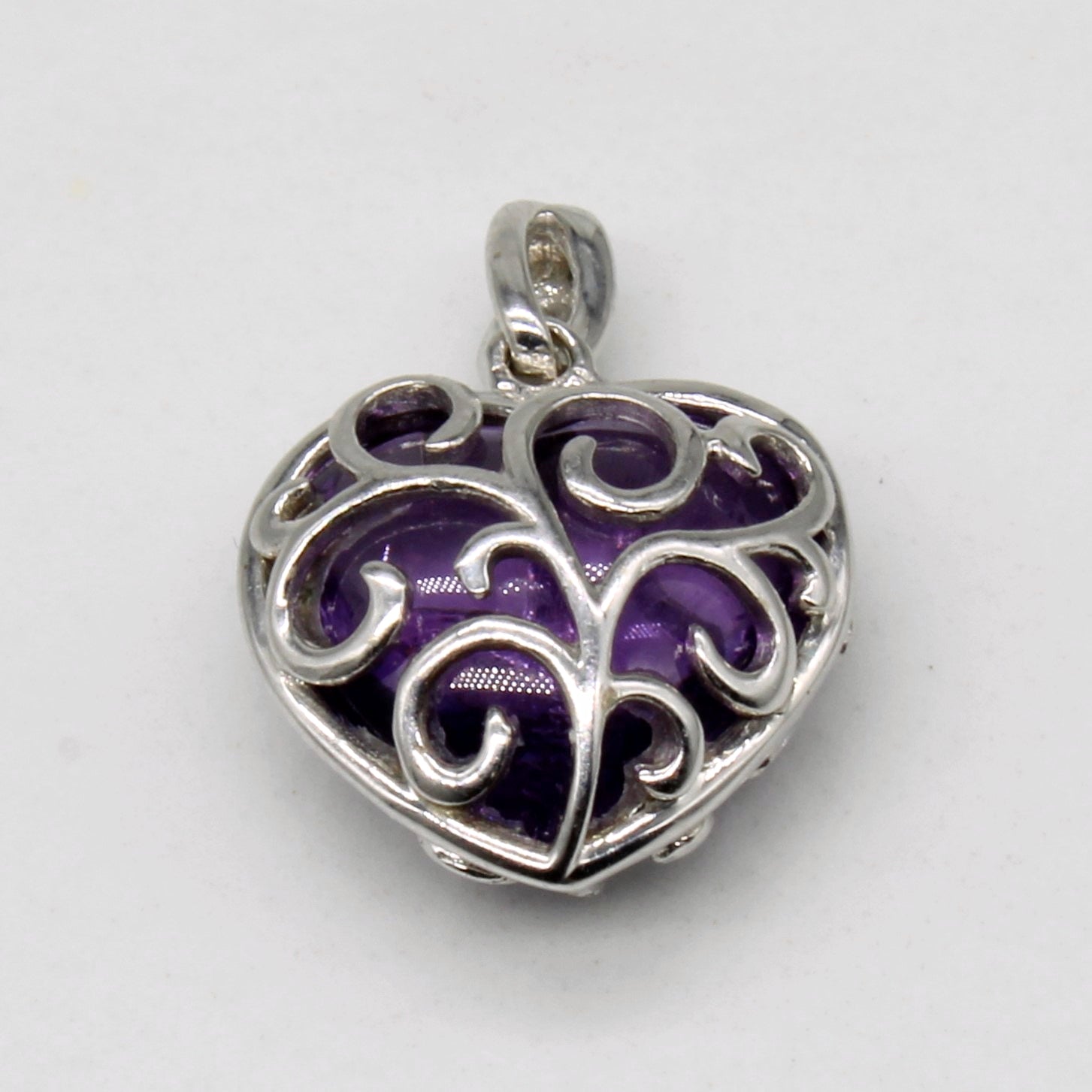 Amethyst Filigree Heart Pendant | 3.50ct |