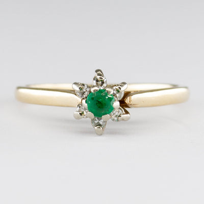 Diamond & Emerald 14k Ring | 0.06ctw, 0.07ctw, | SZ 4.5 |