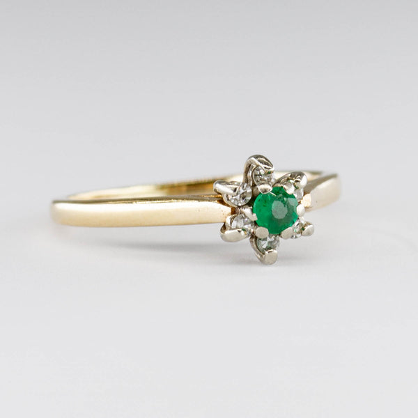 Diamond & Emerald 14k Ring | 0.06ctw, 0.07ctw, | SZ 4.5 |