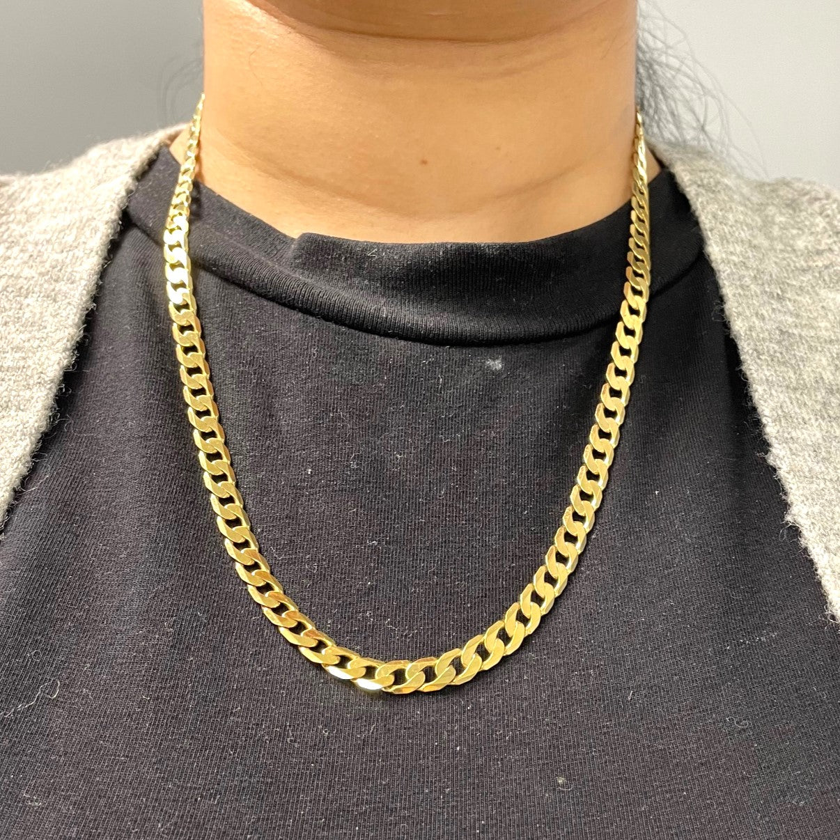 10k Yellow Gold Curb Link Chain | 22"|