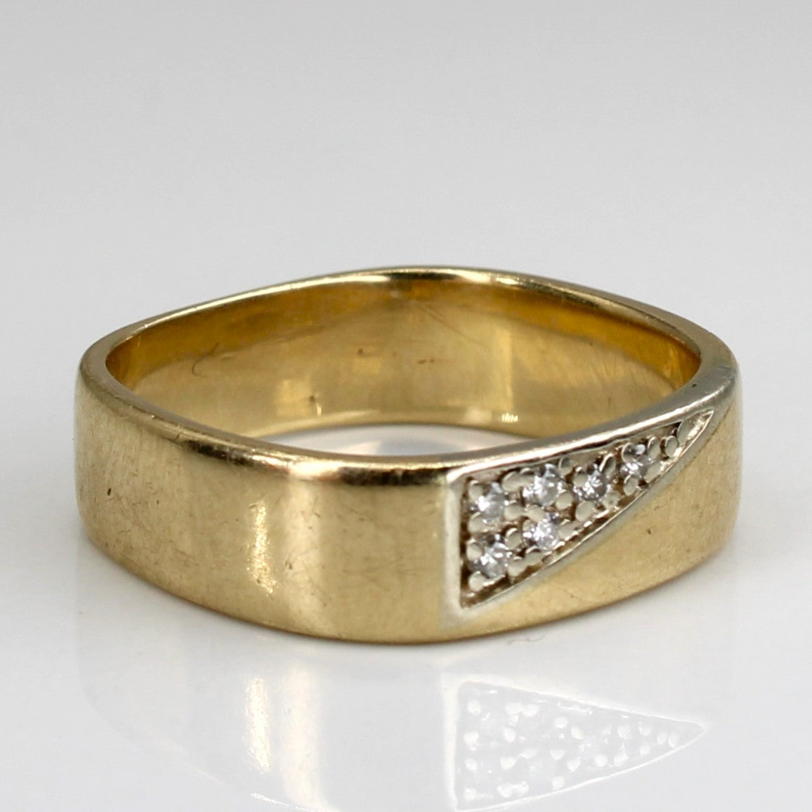 Diamond Soft Square 10k Ring | 0.04ctw | SZ 7 |
