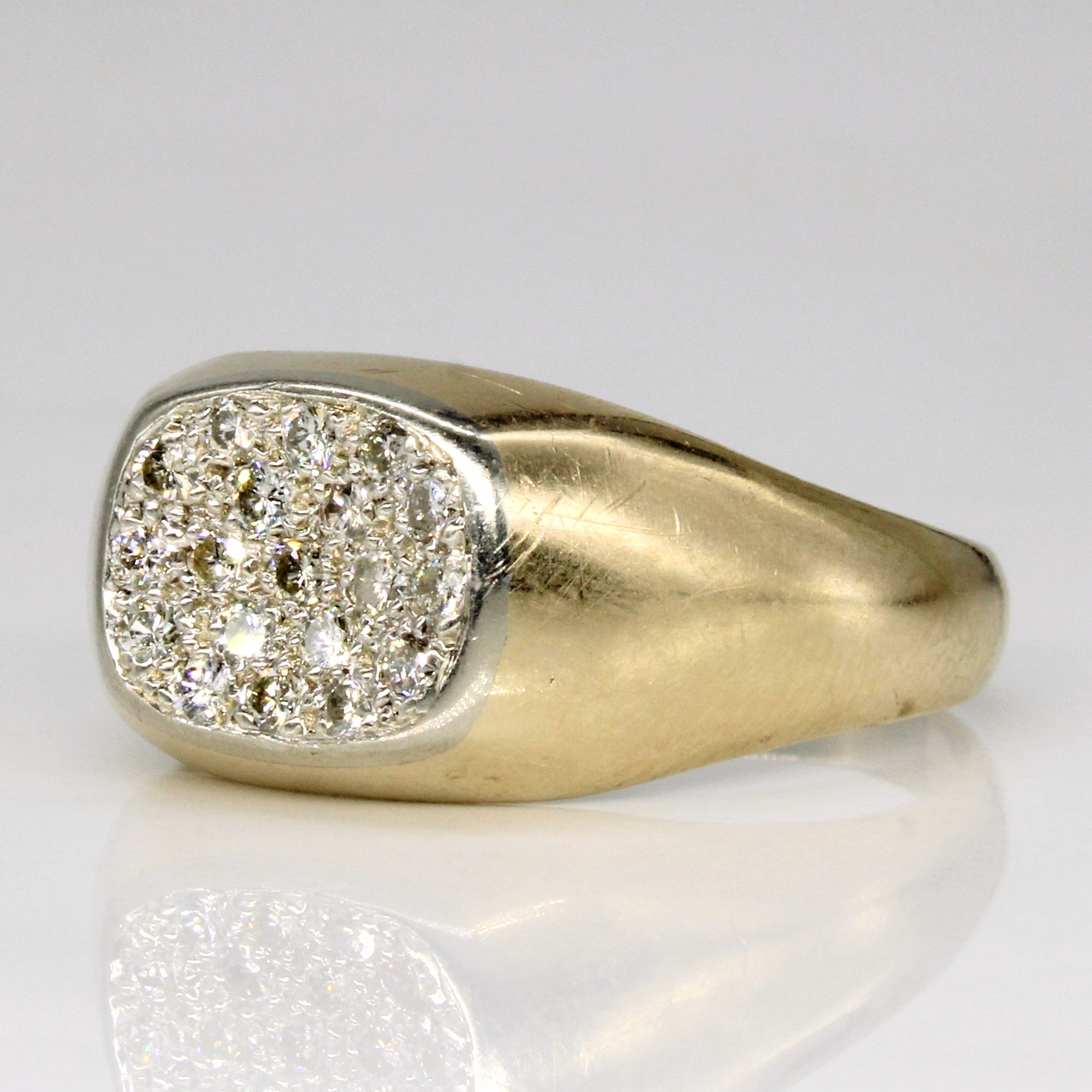Pave Set Diamond Ring | 0.38ctw | SZ 12 |