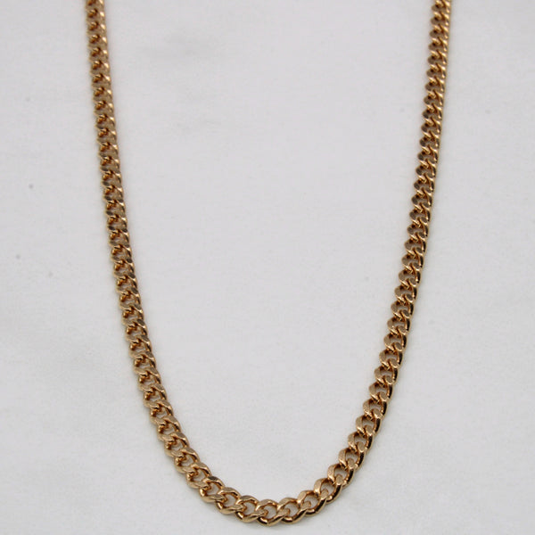14k Rose Gold Curb Link Chain | 20