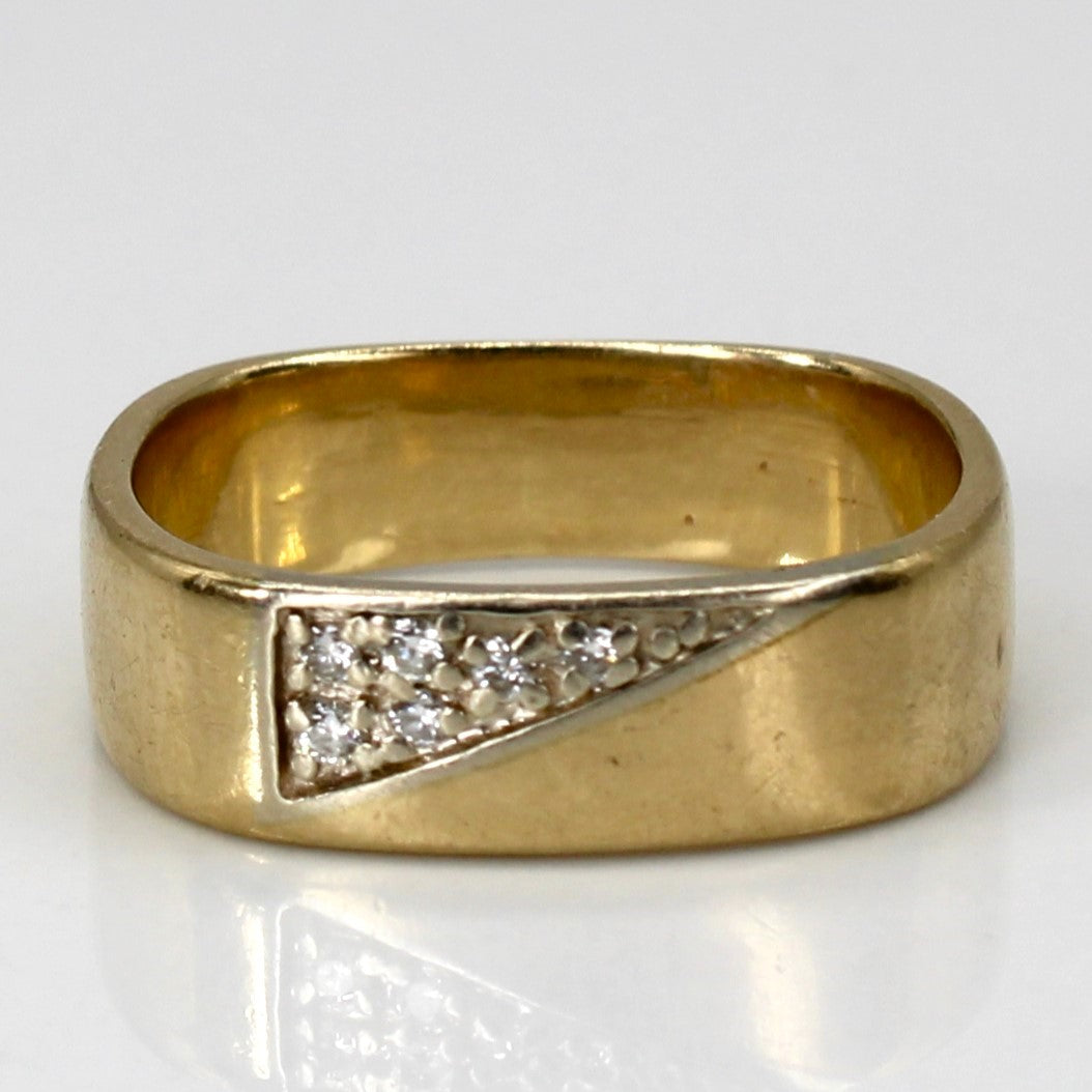 Diamond Soft Square 10k Ring | 0.04ctw | SZ 7 |