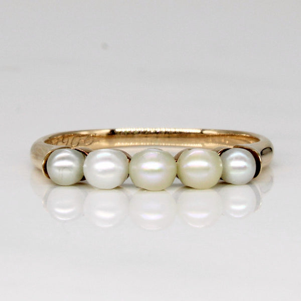 Edwardian Five Stone Pearl Ring | SZ 5.75 |