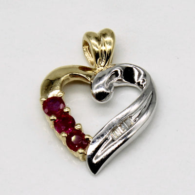 Ruby & Diamond Heart Pendant | 0.30ctw, 0.04ctw |