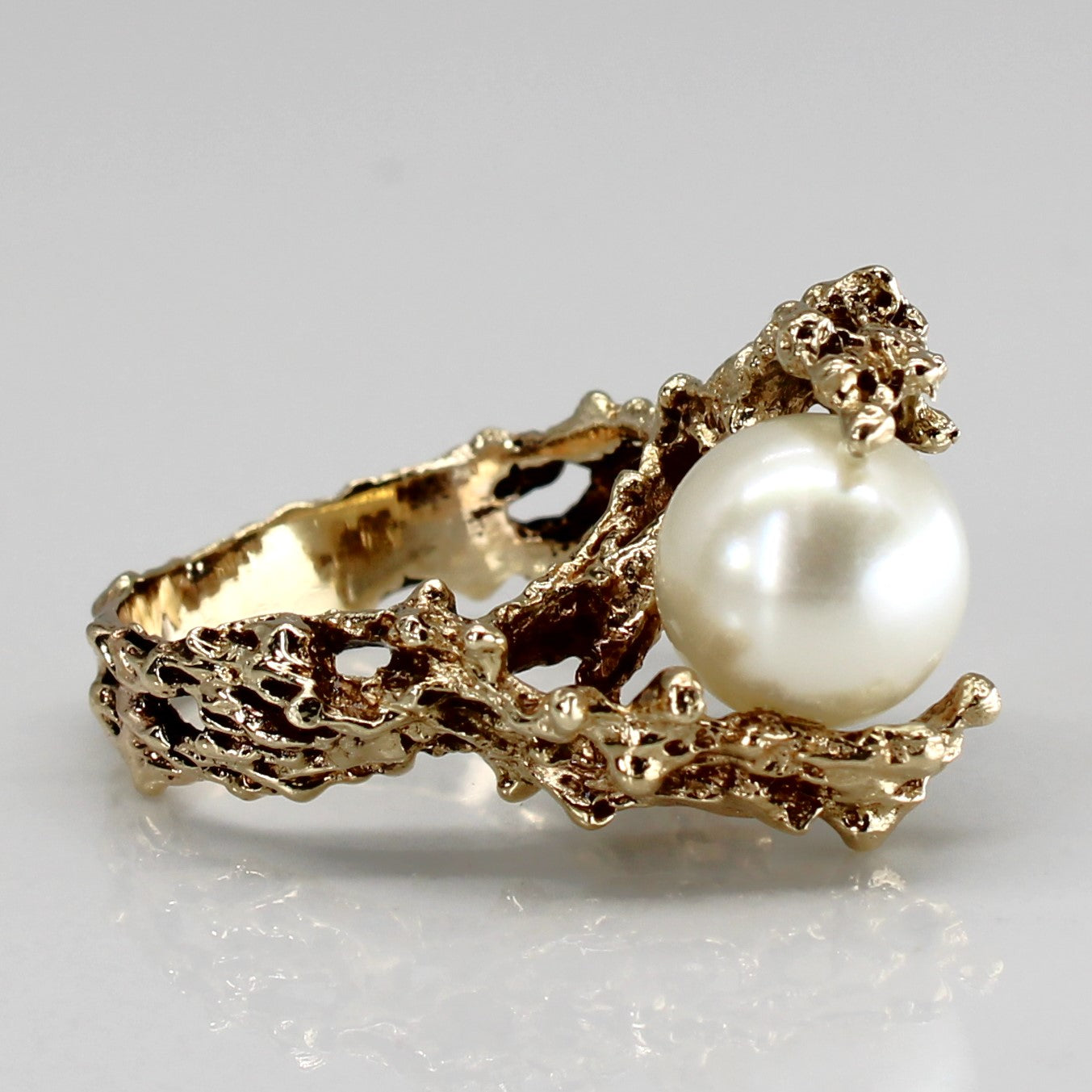 Pearl Bypass Seaweed 14k Ring | SZ 4.5 |