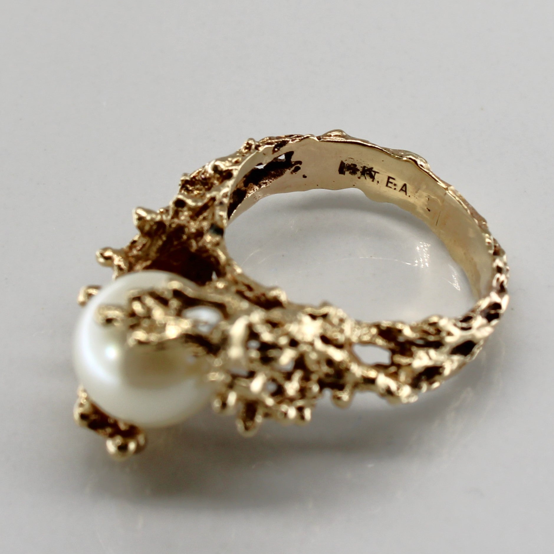 Pearl Bypass Seaweed 14k Ring | SZ 4.5 |