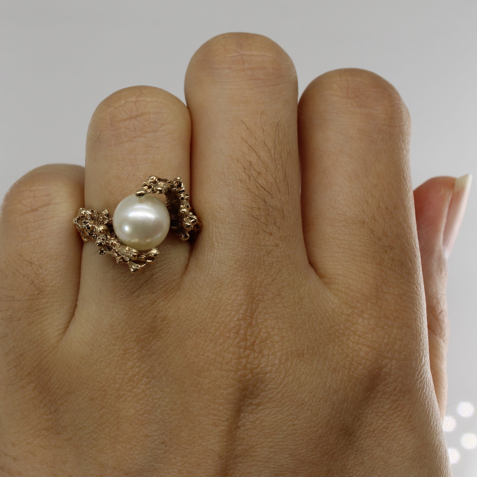 Pearl Bypass Seaweed 14k Ring | SZ 4.5 |