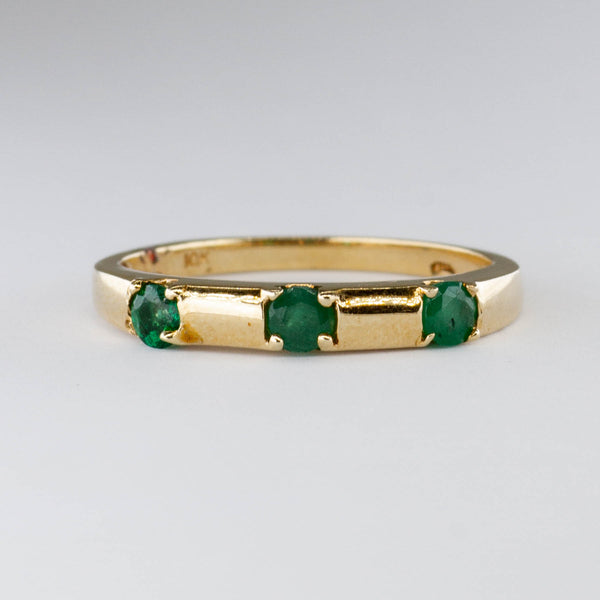 Three Stone Emerald Ring | 0.24ctw | SZ 6.75 |