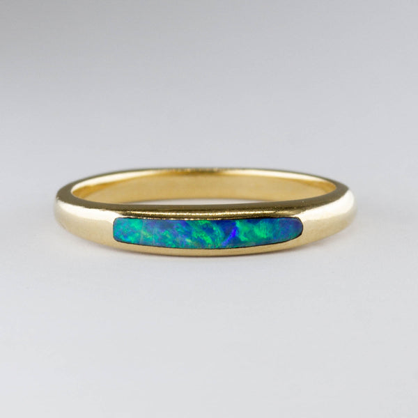 Opal Inlay Ring with Squared Bottom | 0.10 ct | SZ 6 |