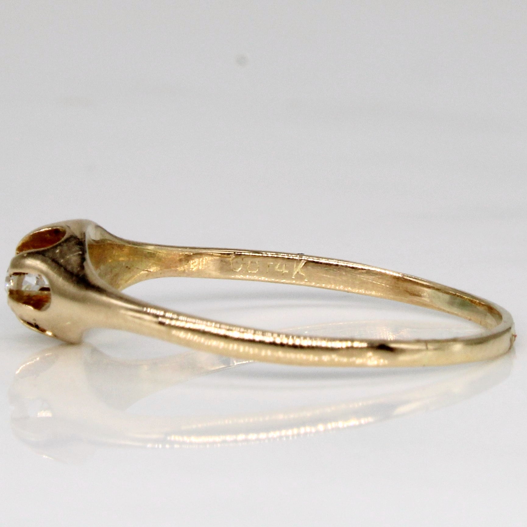 Old European Cut Diamond Belcher Ring | 0.05ct | SZ 6 |