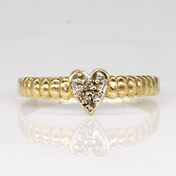Diamond Heart Ring | 0.03ctw | SZ 6.75 |
