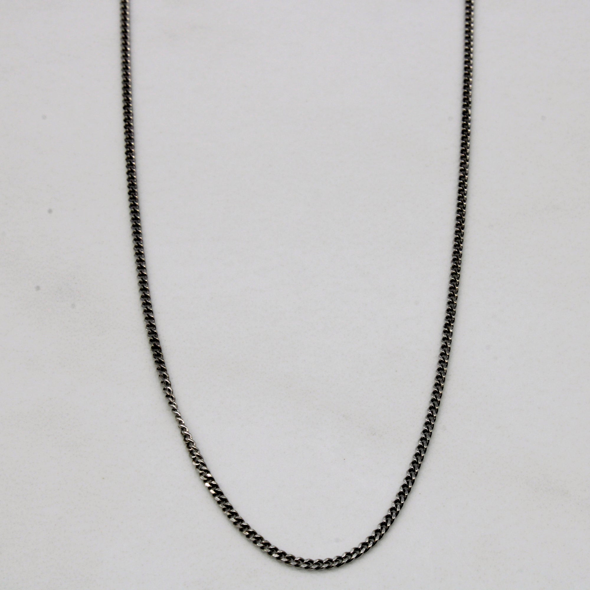 14k White Gold Curb Chain | 18