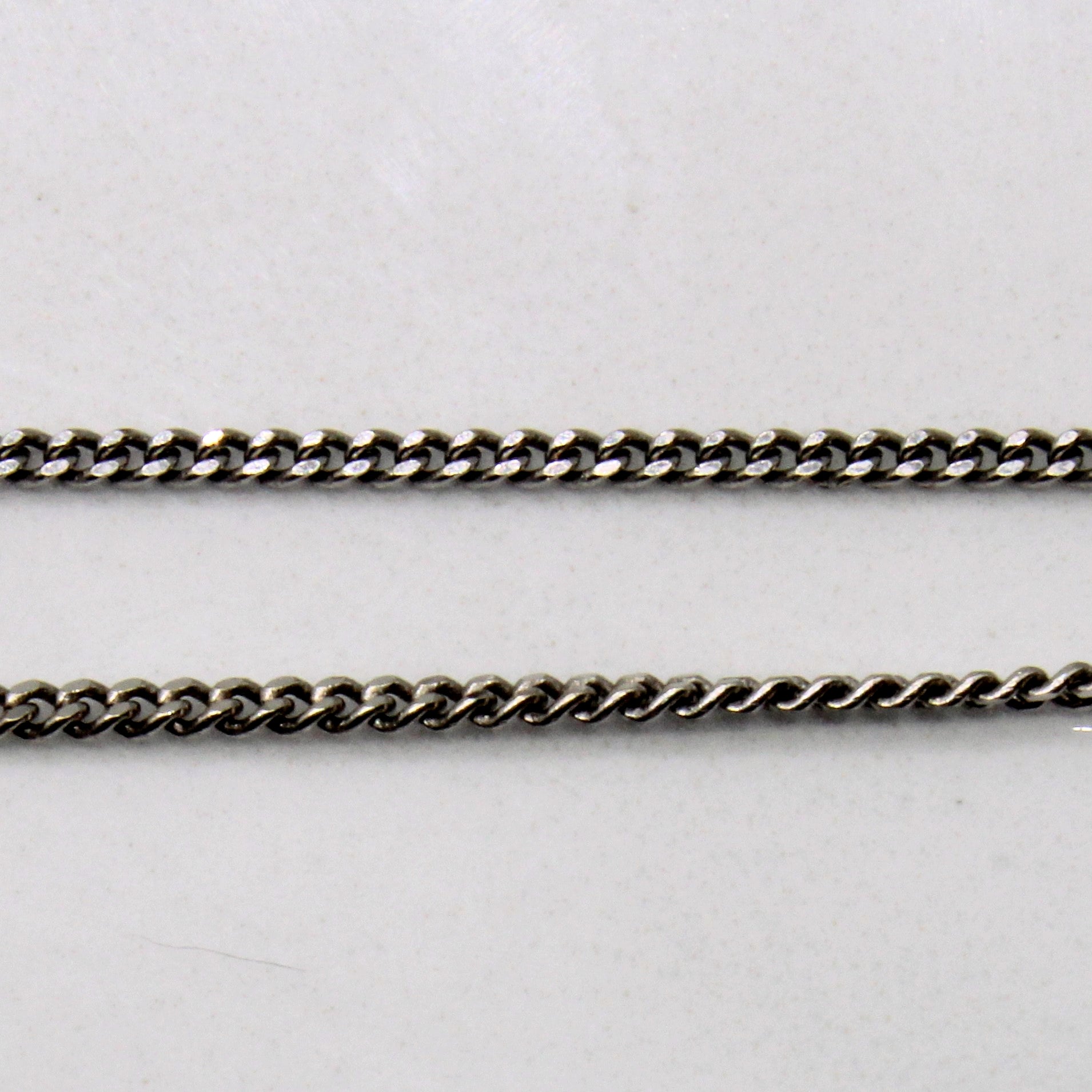 14k White Gold Curb Chain | 18