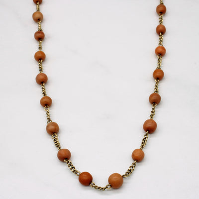 Coral Bead Necklace | 37.50ctw | 18