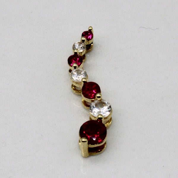 Synthetic Ruby & Synthetic Colourless Sapphire Pendant | 0.50ctw, 0.25ctw |