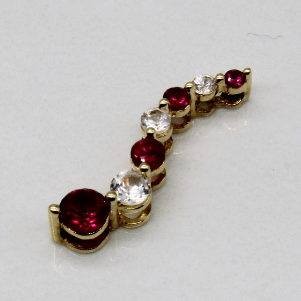 Synthetic Ruby & Synthetic Colourless Sapphire Pendant | 0.50ctw, 0.25ctw |