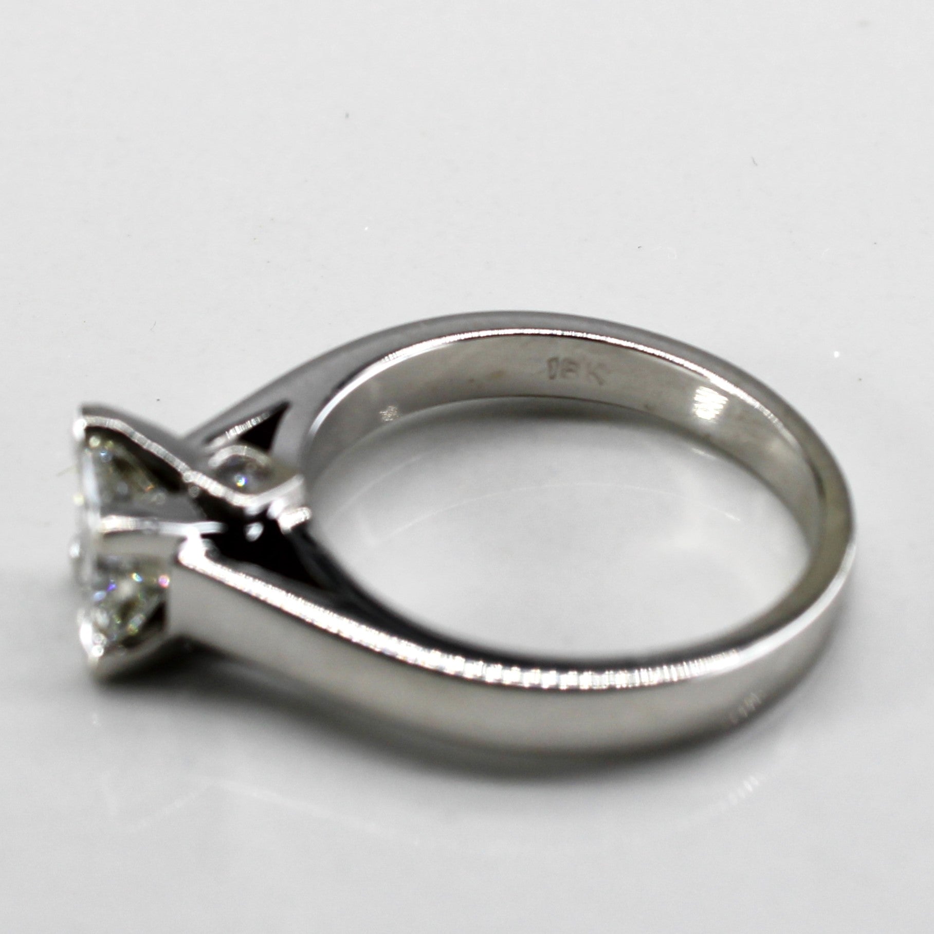Princess Solitaire 18K Ring with Hidden Diamonds | 0.71 ctw, 0.08 ctw | SZ 4.5 |