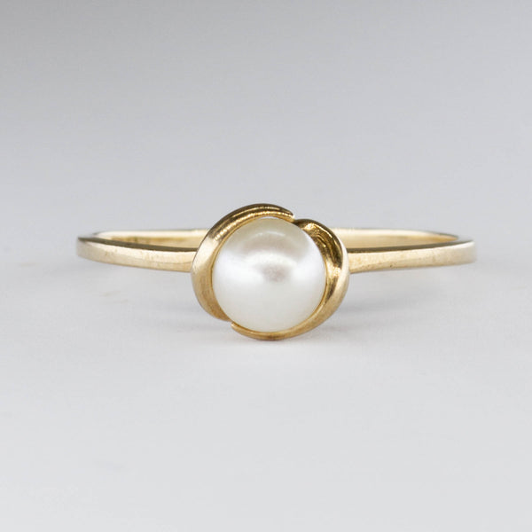 Pearl Solitaire Ring with Twisting Mounting | SZ 6.75 |
