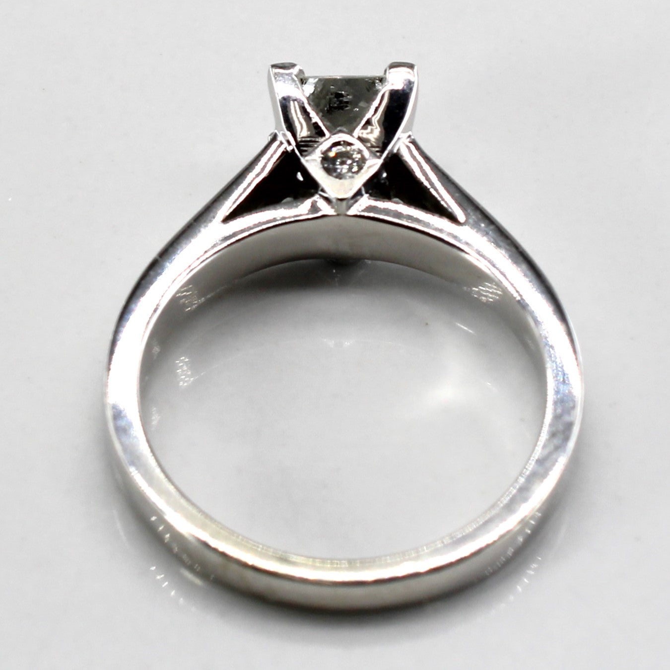 Princess Solitaire 18K Ring with Hidden Diamonds | 0.71 ctw, 0.08 ctw | SZ 4.5 |