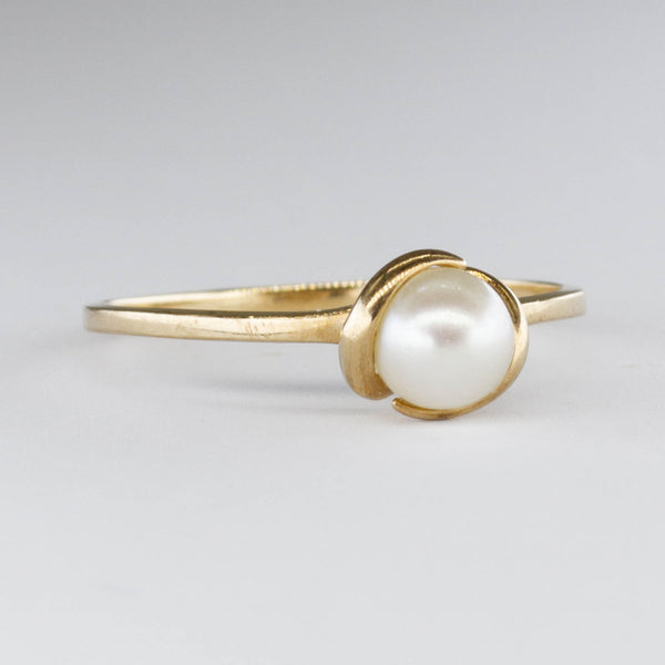 Pearl Solitaire Ring with Twisting Mounting | SZ 6.75 |