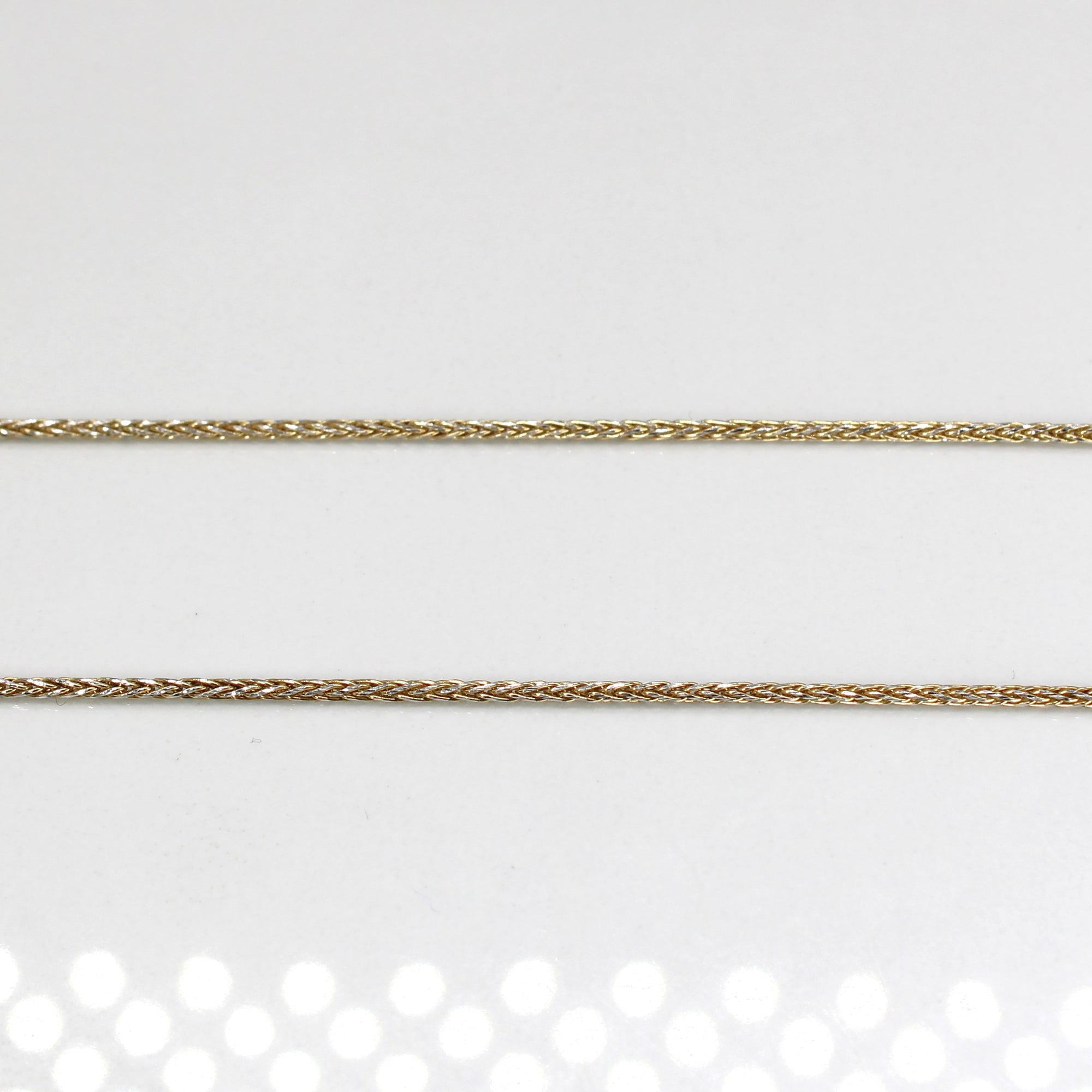 Diamond Bezel 10k Wheat Chain Necklace | 0.30ct | 16
