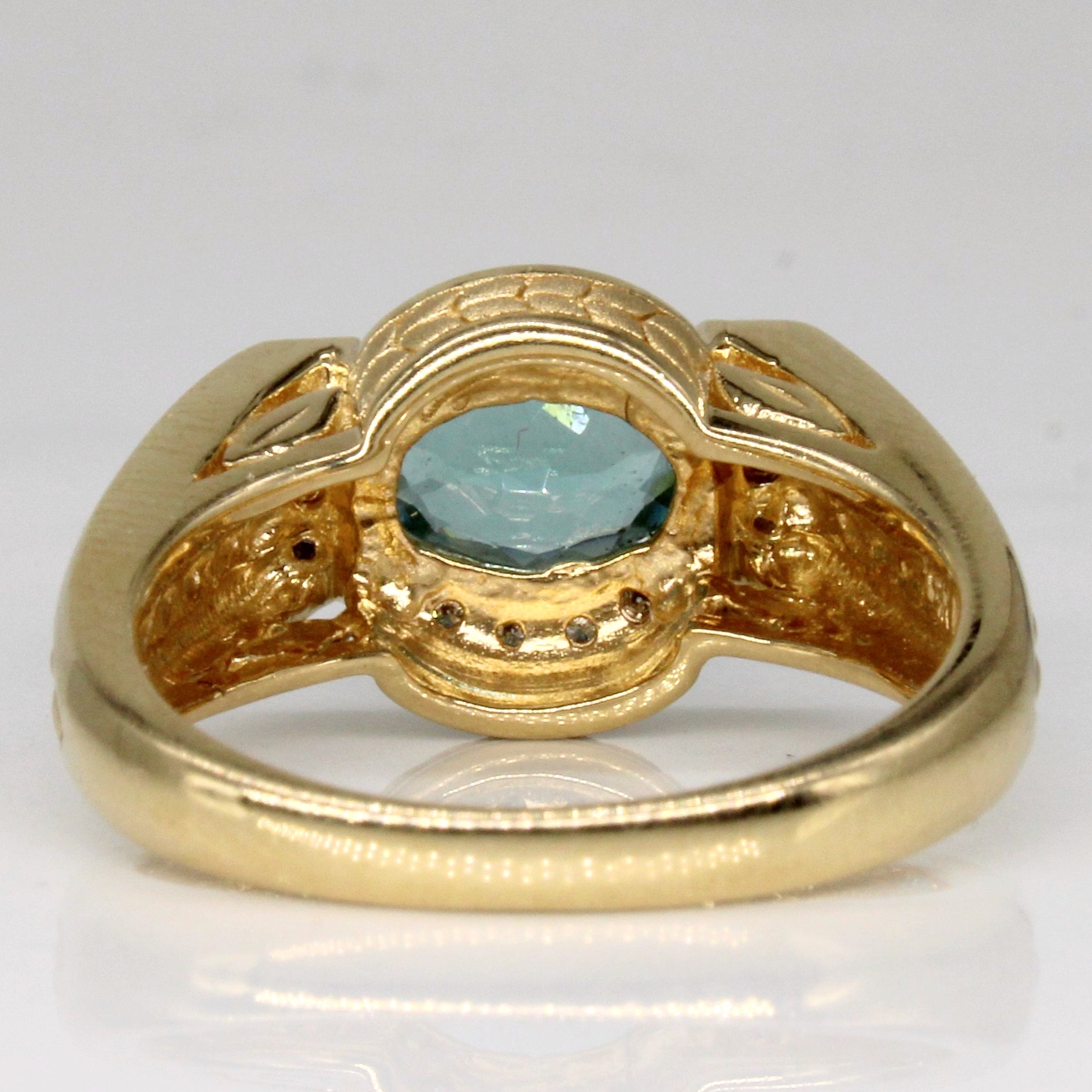 Bague cocktail en tourmaline Paraiba et diamants | 1,40 ct, 0,10 ct au total | Taille 7,75 | 