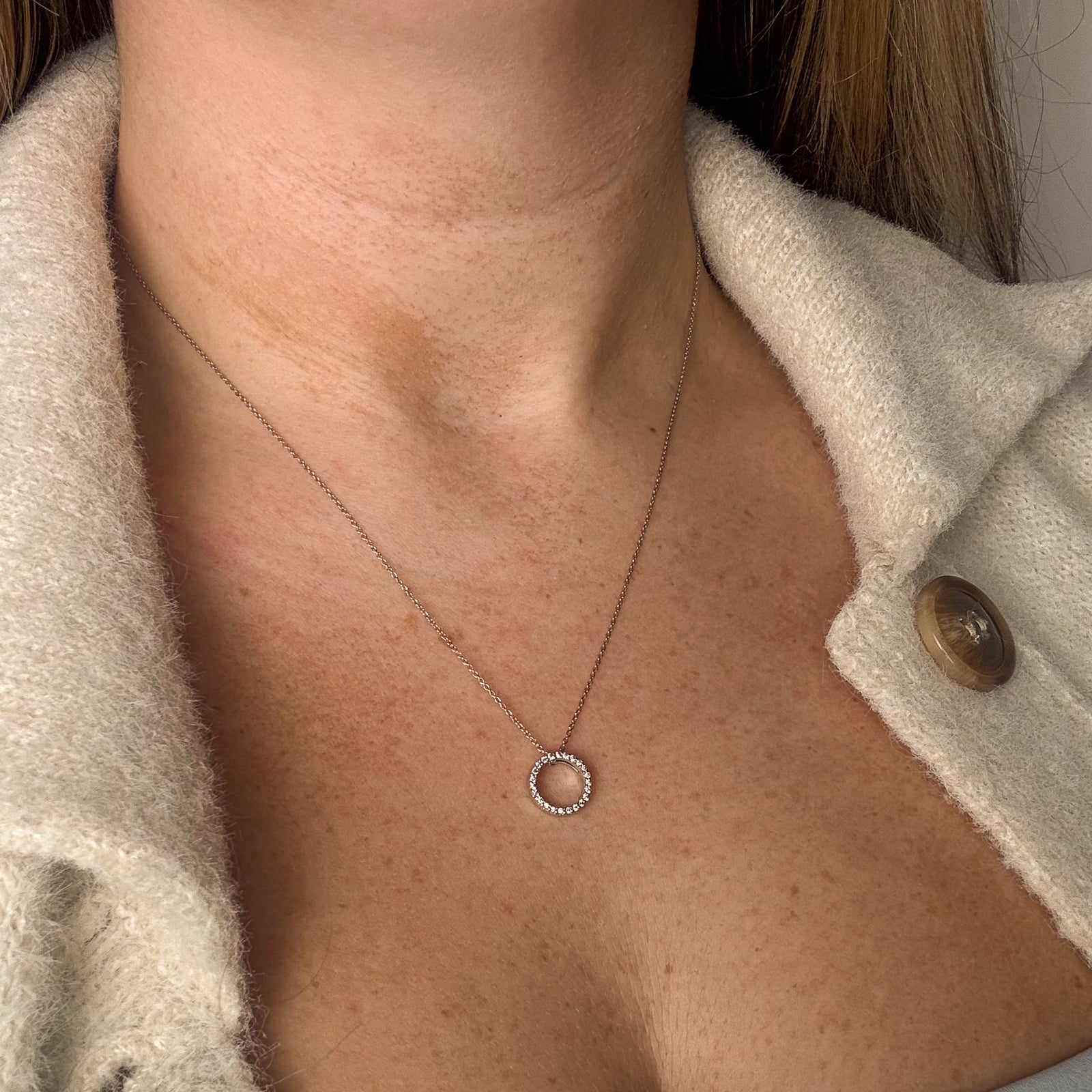 Birks' Roberto Coin O Pendant | 0.06ctw, 0.01ct | 18" |