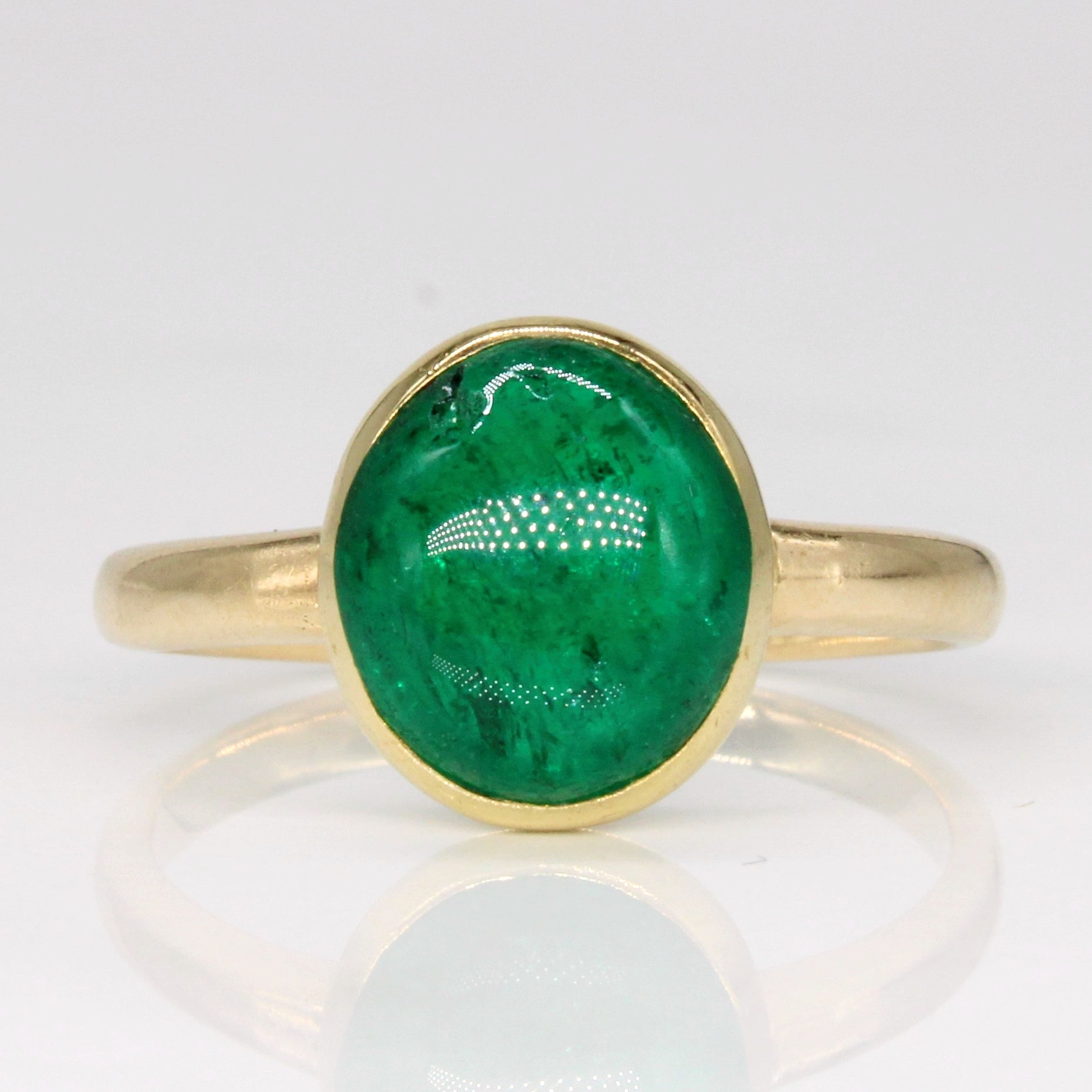 Cabochon Emerald Cocktail Ring | 4.20ct | SZ 8.25 |