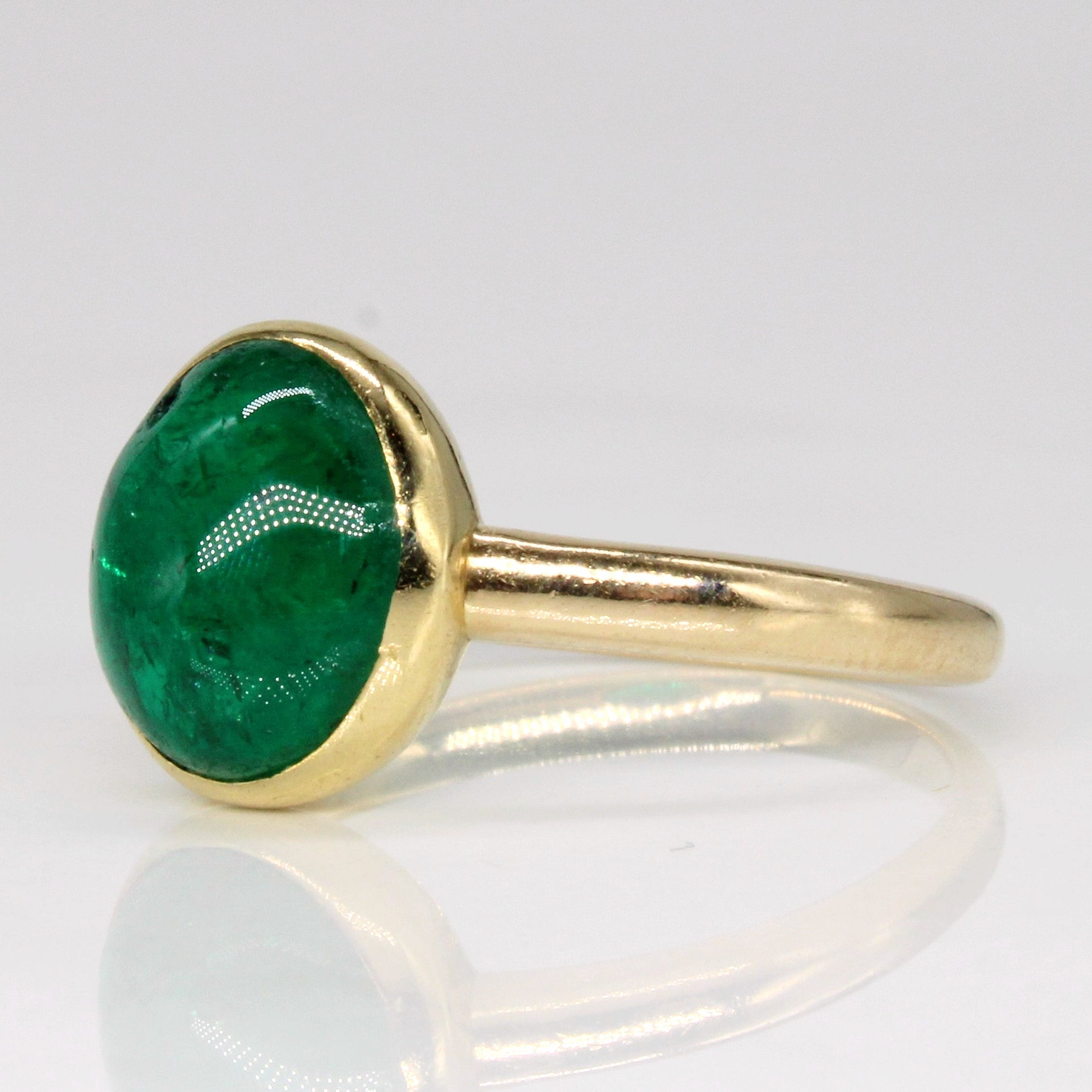 Cabochon Emerald Cocktail Ring | 4.20ct | SZ 8.25 | – 100 Ways