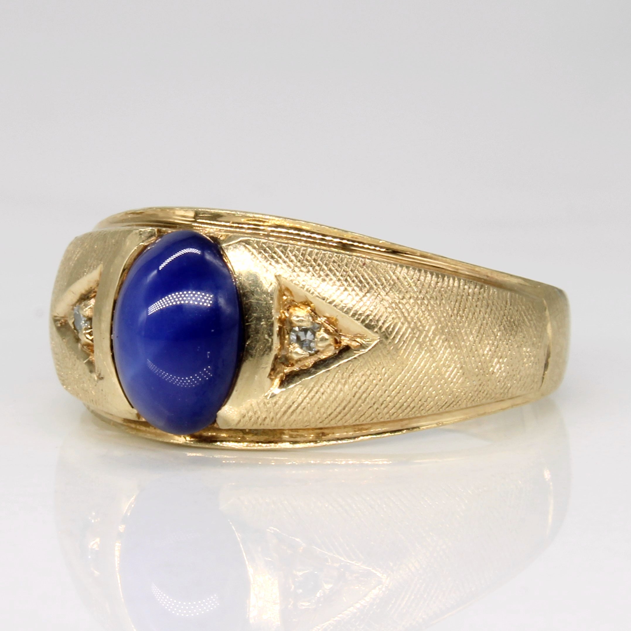 Synthetic Star Sapphire & Diamond Cocktail Ring | 1.50ct, 0.02ctw | SZ 8.25 |