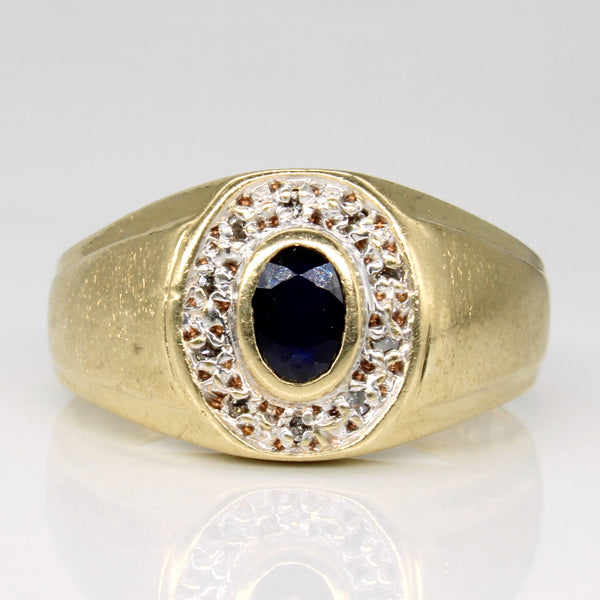 Sapphire & Diamond Cocktail Ring | 0.40ct, 0.10ctw | SZ 10.75 |