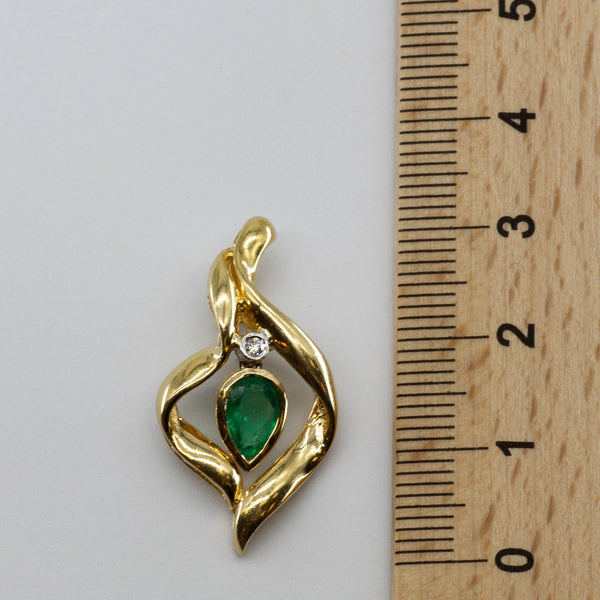 Emerald & Diamond 14k Pendant | 0.51ct, 0.02ctw |