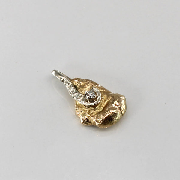 Gold Nugget Diamond Pendant | 0.02ctw |