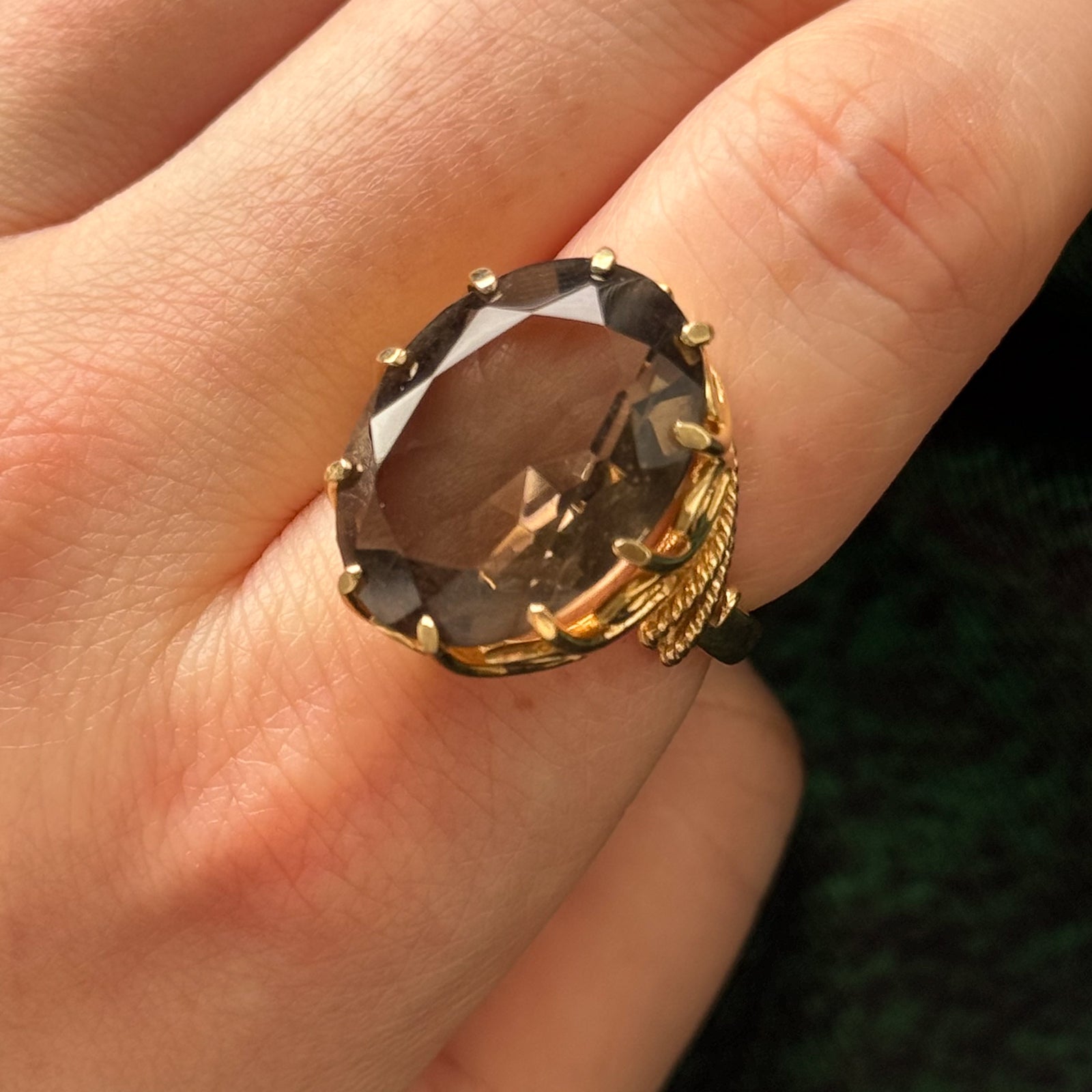 Smoky Quartz Cocktail Ring | 12.96ct | SZ 6.75 |