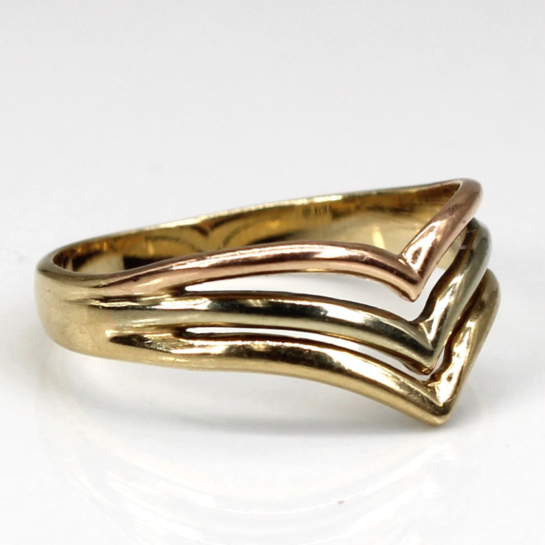 Bague chevron tricolore or | Taille 7 | 