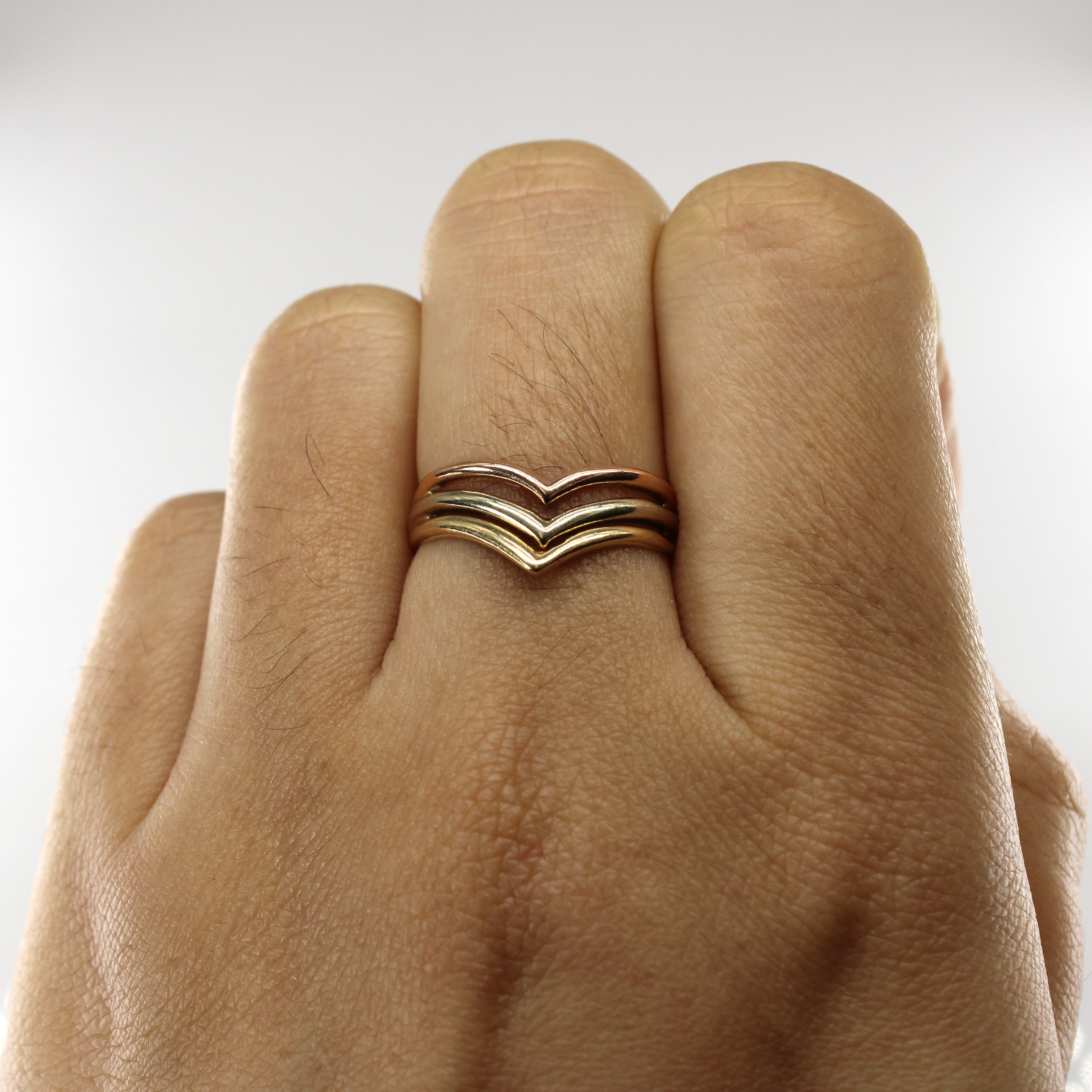 Bague chevron tricolore or | Taille 7 | 