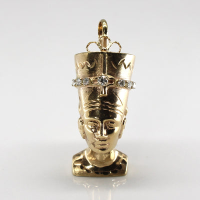 Gold Egyptian Queen Diamond Pendant | 0.22ctw |