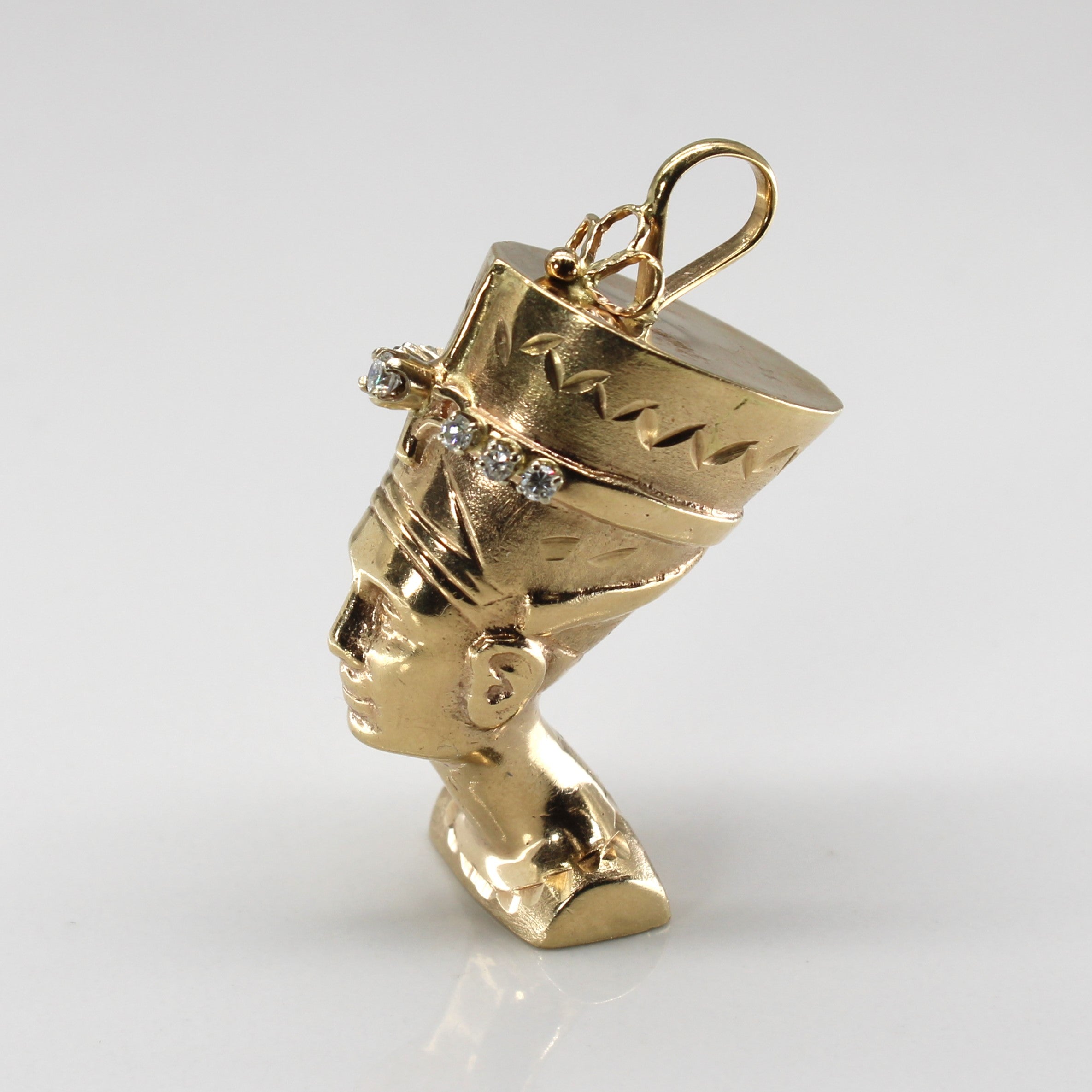 Gold Egyptian Queen Diamond Pendant | 0.22ctw |