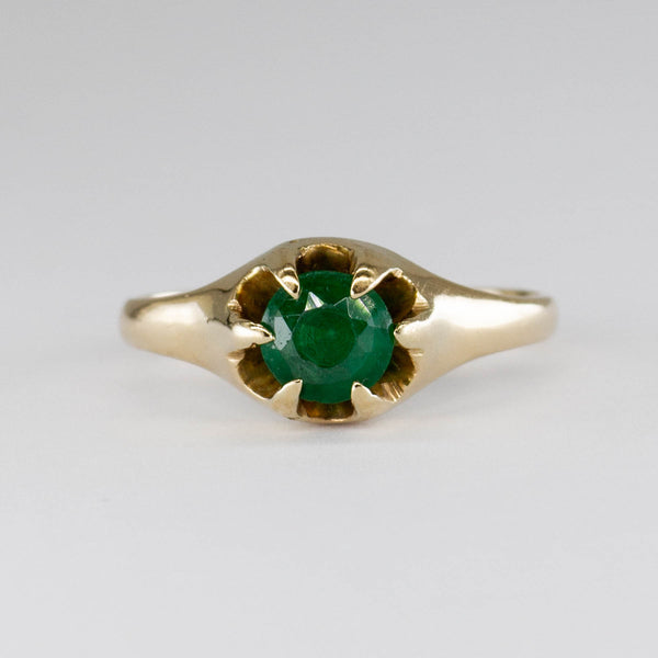 Vintage Green Glass Doublet 14k Ring | 0.50ct | SZ 4.75 |