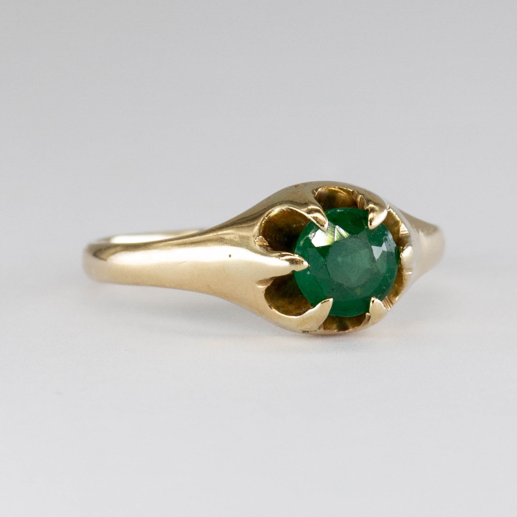 Vintage Green Glass Doublet 14k Ring | 0.50ct | SZ 4.75 |