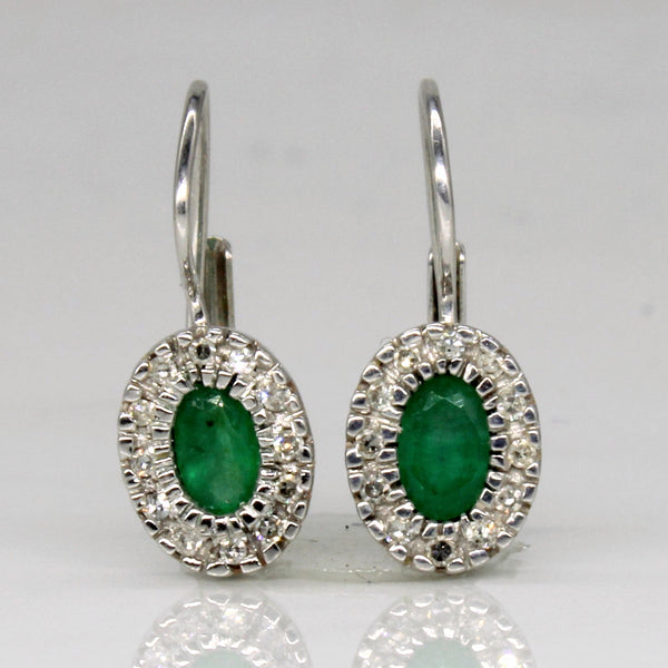 Emerald & Diamond Earrings | 0.36ctw, 0.12ctw |